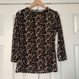 Ruby Claire Leooard Ruffle sleeve long sleeve t-shirt